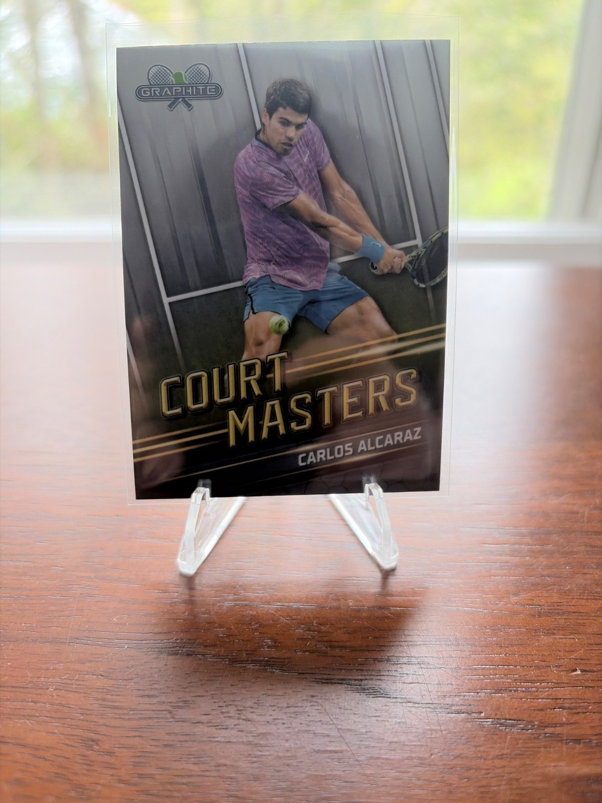 Carlos Alcaraz #CM-CA Tennis Cards 2024 Topps Graphite Court Masters trading card — raw and PSA graded price guide