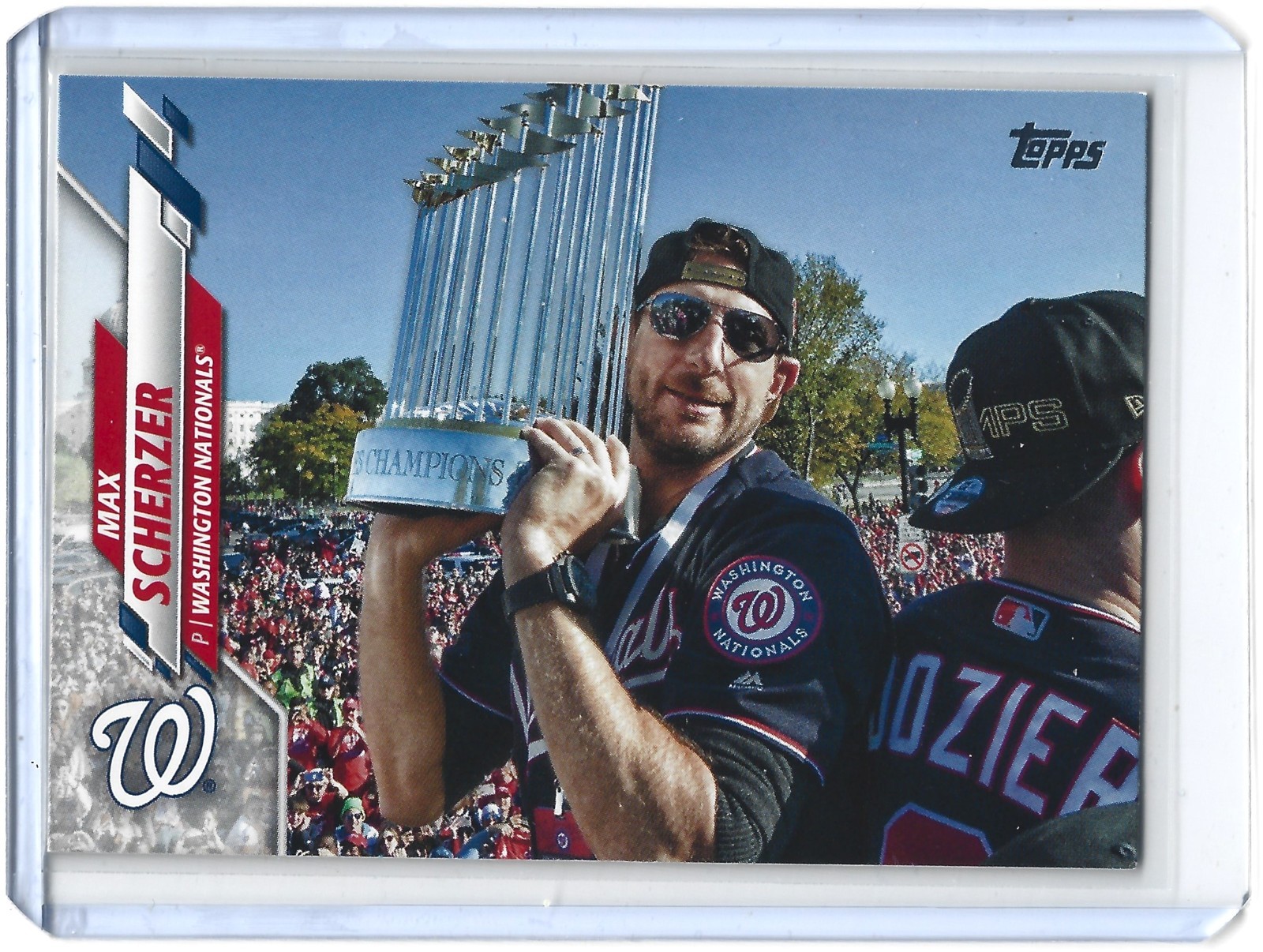 Max Scherzer 2020 Topps Update Series  SP Photo Variation #U-185 Holding Trophy
