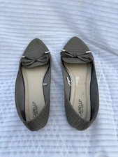 Capelli New York Faux Croc Skin Almond Toe Flat