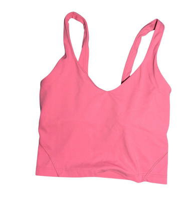 Lululemon Align Nulu Tank Top Pink Built In Bra Cropped Yoga Size 2