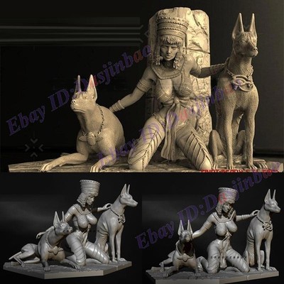 Cleopatra And Dog 1/8 1/6 1/4 3D Print Model Kit Unpainted Unassembled