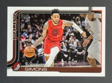 2025-26 Topps Basketball Base 123 Anfernee Simons - Portland Trail Blazers