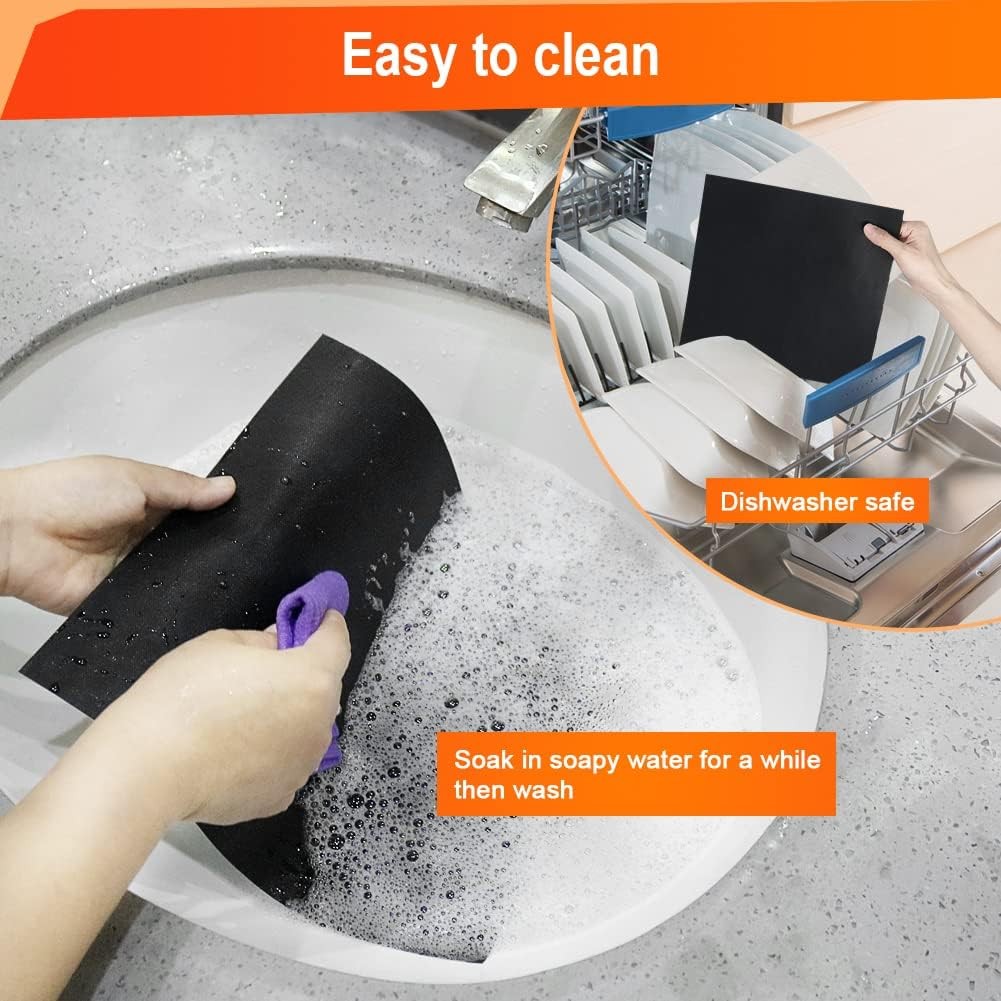 BYKITCHEN Air Fryer Oven Liners, 11x12 Inches, Set 4pcsx11*12 Black 