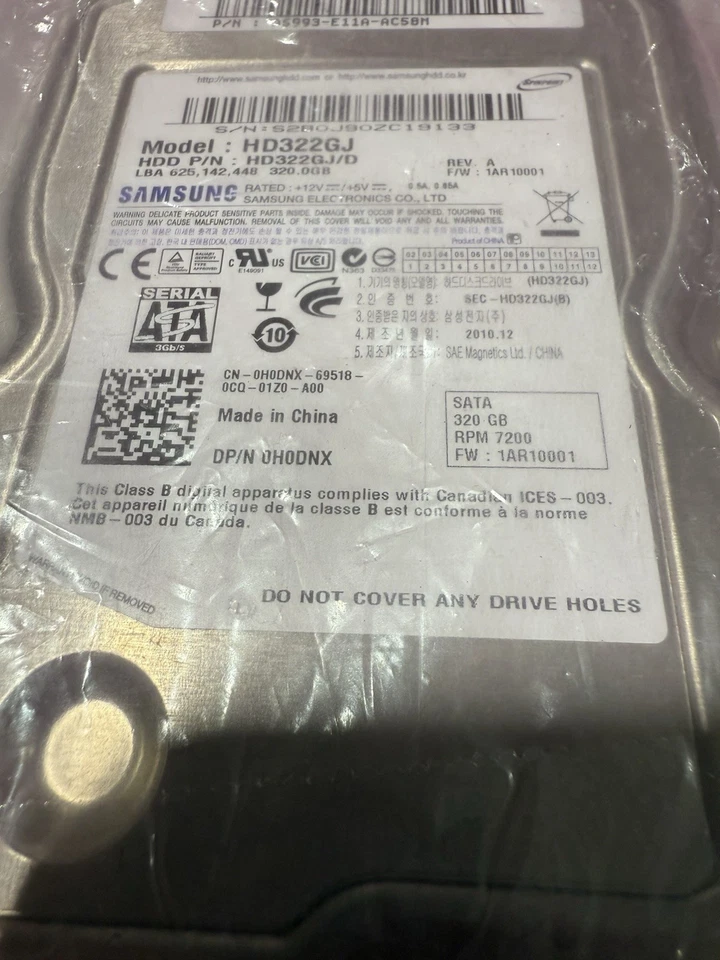 Samsung HD322GJ Spinpoint F4 320GB 7200RPM SATA 3Gbps 16MB Hard Drive NEW - Image 3 of 4