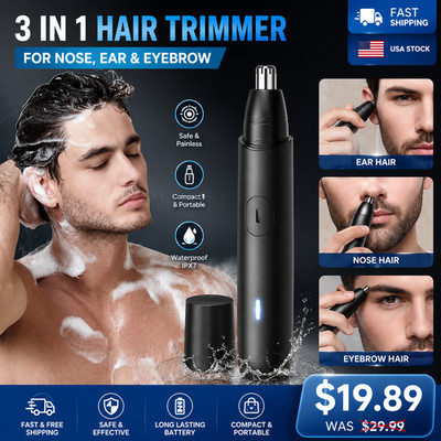 MAXGROOM Nose Hair Trimmer Rechargeable 360 Rotating Dual-Blade Painless Safe