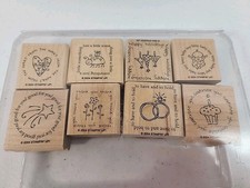 STAMPIN UP! Wood Rubber Stamp Set of 8 Figures Of Speech 2004 Vintage Retired