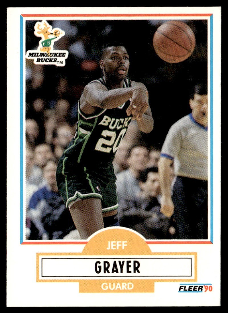 1990-91 Fleer Jeff Grayer Rookie Milwaukee Bucks #104