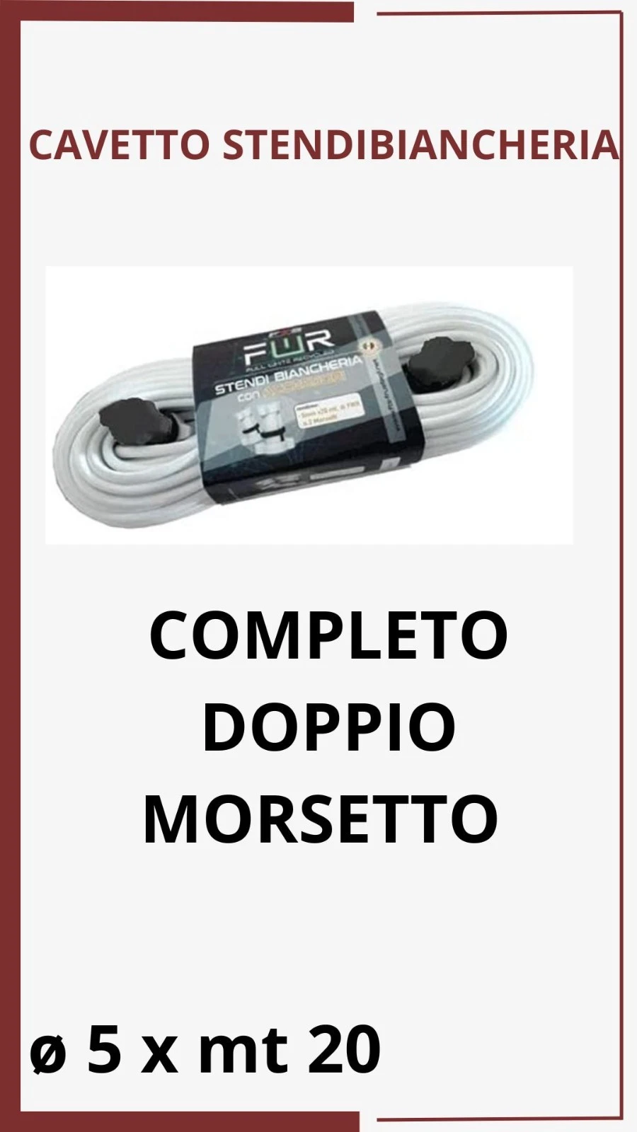 Cavo stendibiancheria per Panni Filo Cavetto per Stendere Bucato Stendipanni