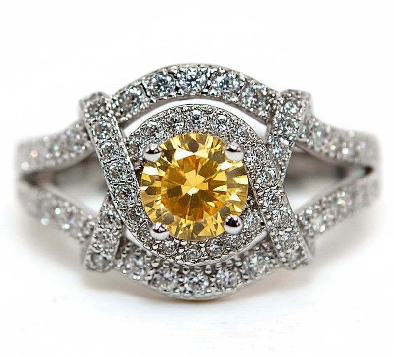 2CT Heat Treated Yellow Topaz 925 Solid Sterling Silver Ring Jewelry Sz 7 PC13-8