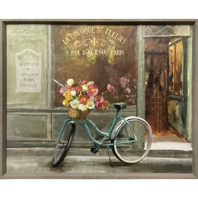 French Bicycle Framed Wall Art Décor Digital Print Size 28'' x 22
