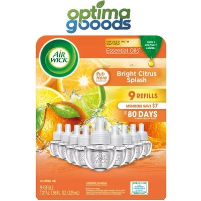 Air Wick Scented Oil Refills Bright Citrus 9 Pack Home Air Freshener