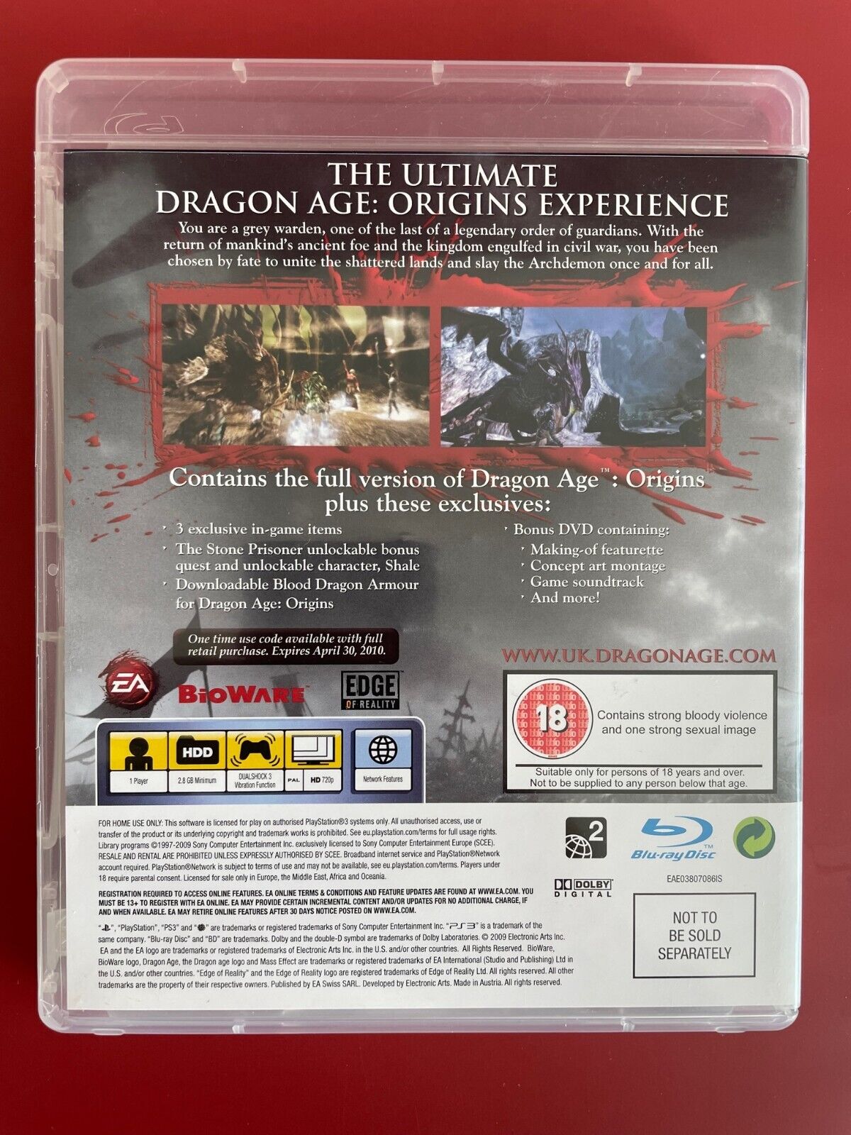 ps3 DRAGON AGE: Origins Collectors Edtion REGION FREE (Works On NTSC  Consoles) 14633168853