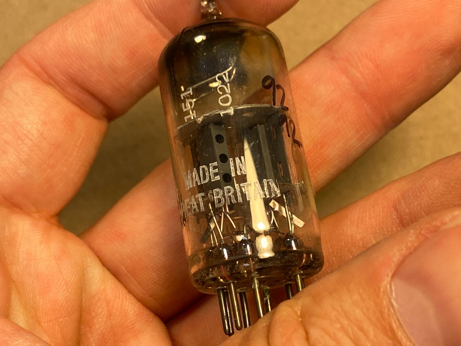 Vintage Amperex 12AT7 ECC81 Tube Tests Super Strong Balanced 1960 TK1