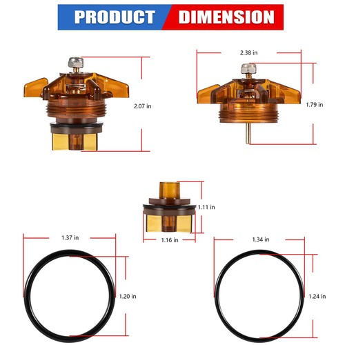 1/2"-3/4" Bonnet Poppet Assembly Repair Kit 905-211 for Febco 765 PVB FRK 765-BP - Picture 3 of 12