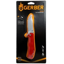 Red Gerber Index Pocket Knife Stainless Steel Blade Aluminum Handle