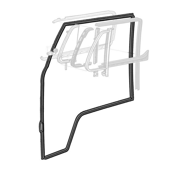 VW T2 Bay Window 1967–79 Front Cab Door Rubber Seal Offside Right 211831722D