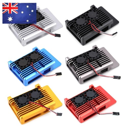 Aluminum Case with Dual Fan Protective Cover Suitable for Raspberry Pi 4 Model B