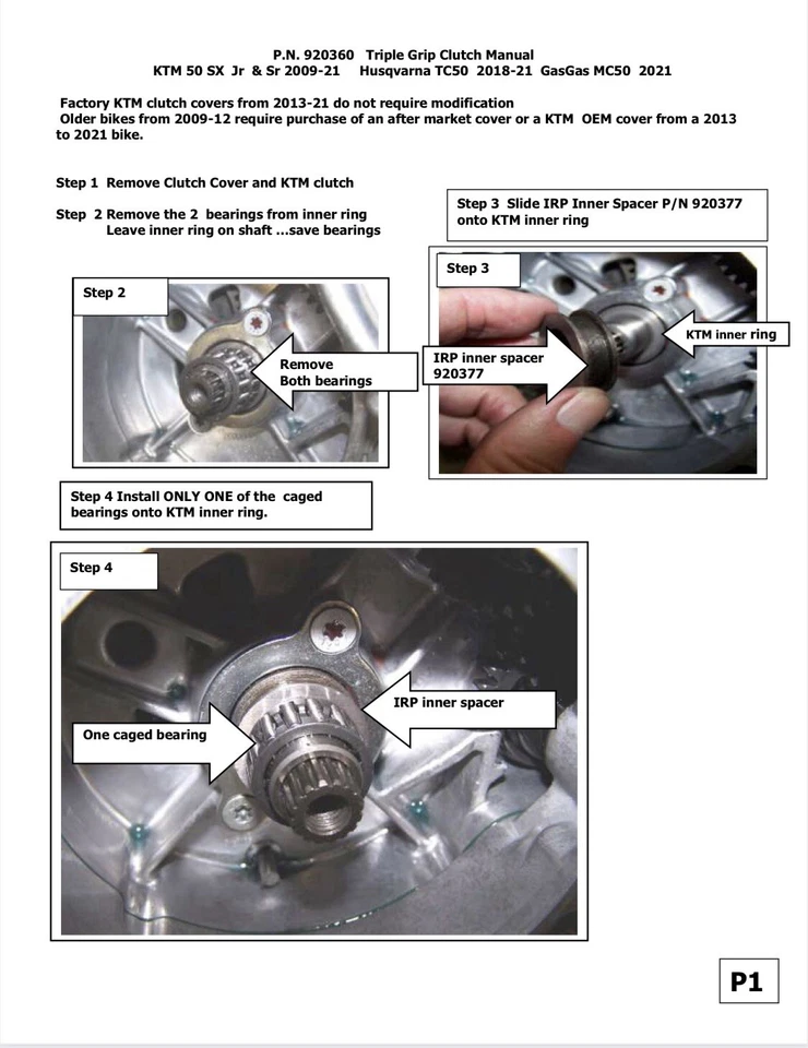 KTM SX50 IRP 3 Disc Clutch Refresh Kit 09-25 Husq TC 50 17-25 Gas Gas MC 21-25 - Image 2 of 4