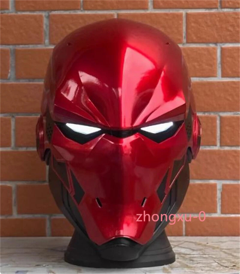 Batman Red Hood Helmet Resin Open Mask LED Eyes Cosplay Costume Props - Image 2 of 4