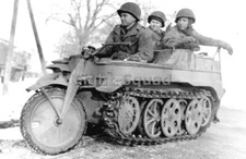 WW2 Picture Photo US Soldiers on a captured German Kettenkrad semi-tracked  3596