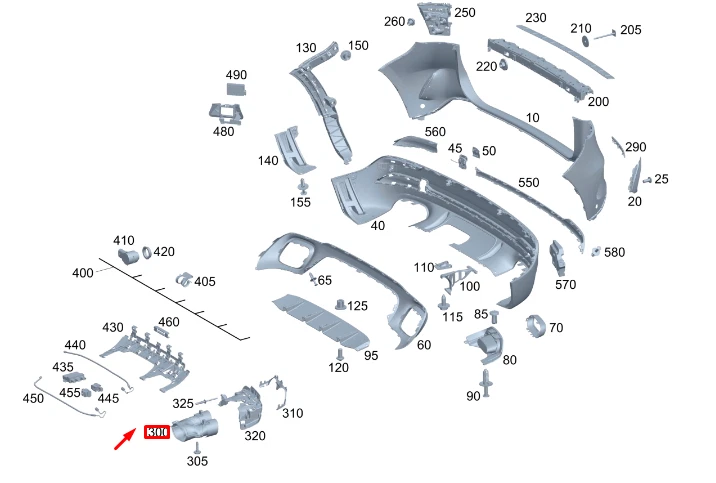 NEW MERCEDES-BENZ GLA H247 AMG EXHAUST TAIL PIPE RIGHT TRIM 