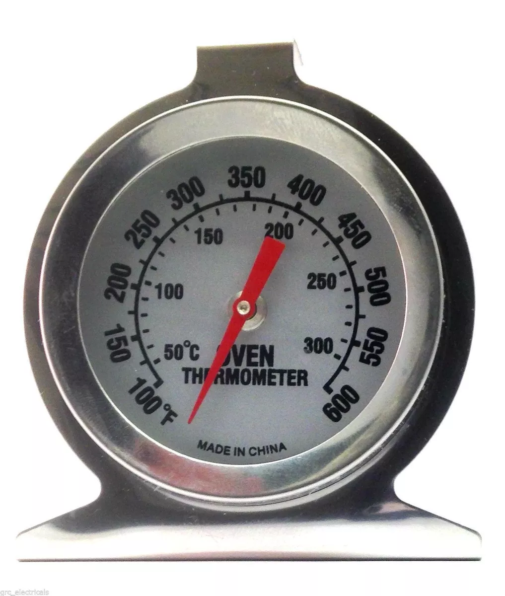 UK Stainless Steel Oven Thermometer Temperature Gauge Probe Gas Electric