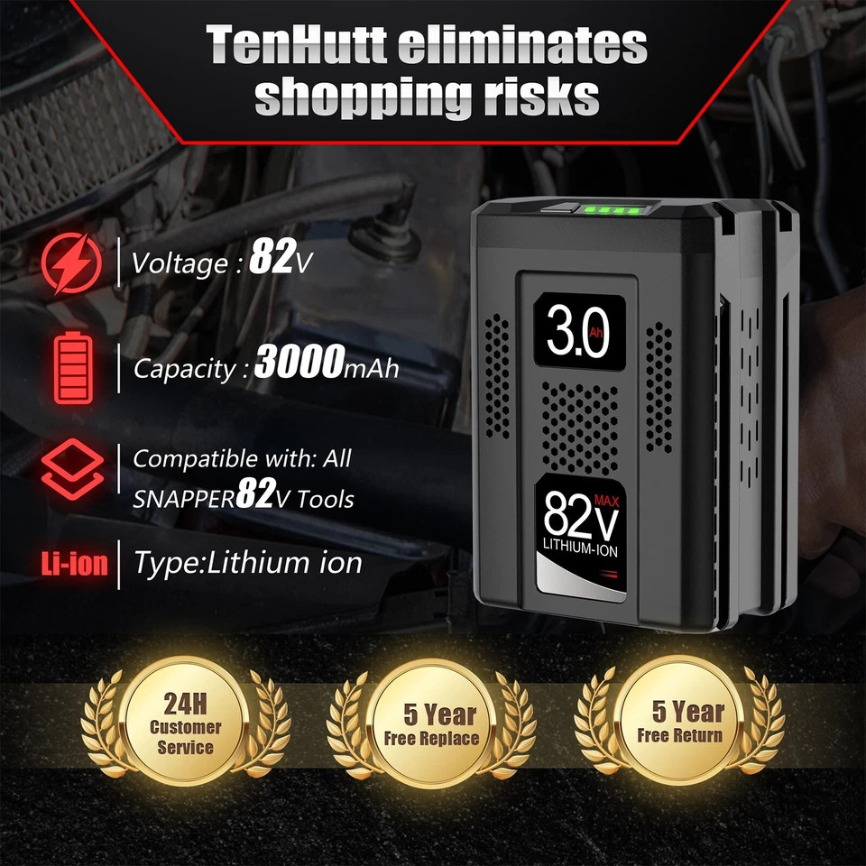 Batería de iones de litio BSB2AH82 82V 3,0Ah para herramienta Briggs & Stratton Snapper XD 82V Foto 2 de 4