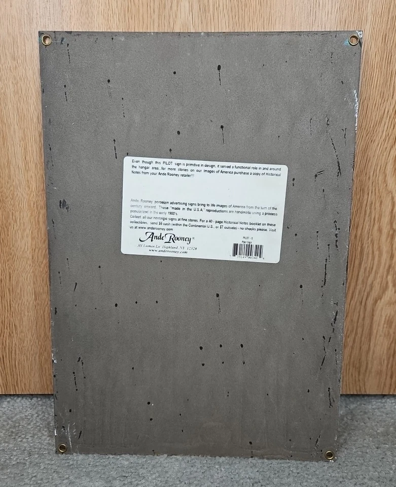 Letrero de metal y porcelana vintage PHILLIPS 66 - piloto de avión de servicio, Boeing 40 Foto 2 de 4