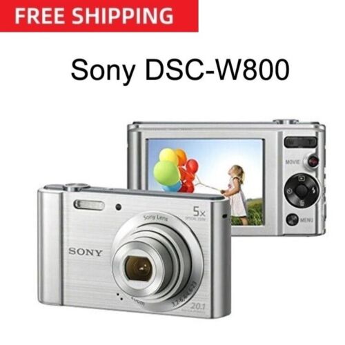 Sony Cyber-shot DSC-W800 20.1 MP Black Silver 5x Optical Zoom Digital Camera