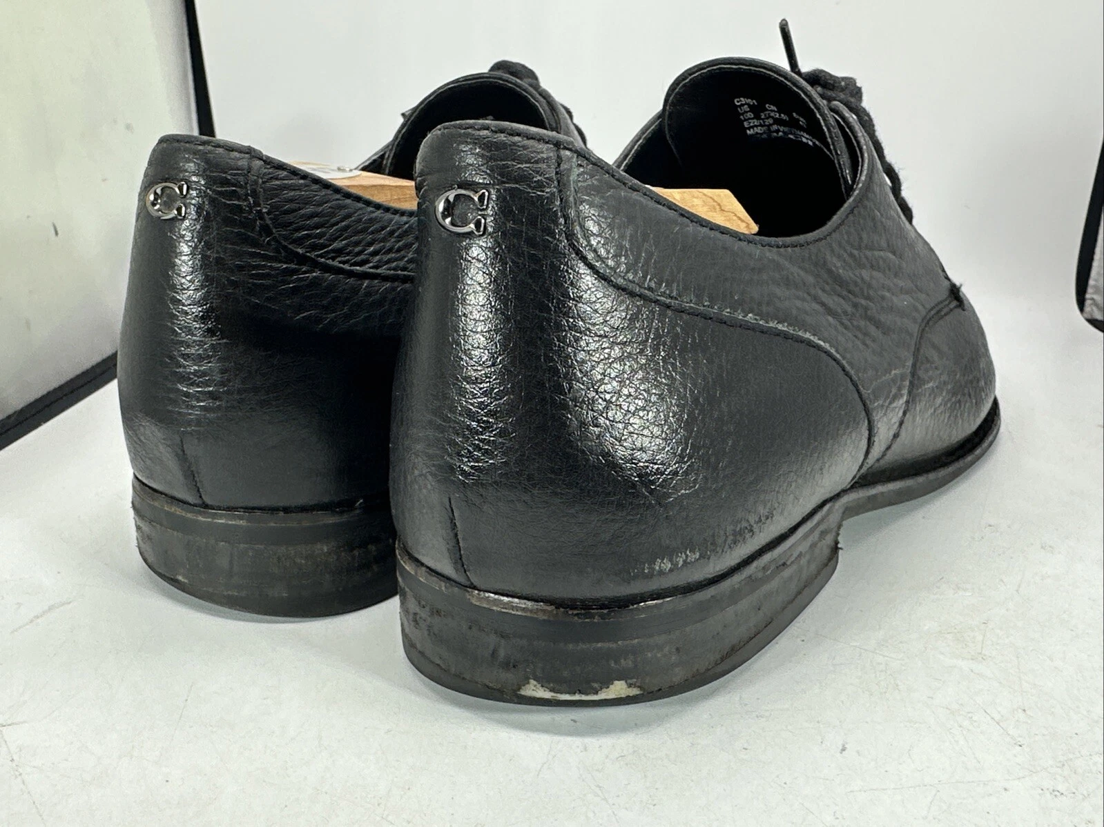 COACH scarpe eleganti uomo vintage US 10 43 nere tutta pelle modello C3101 allacciate