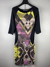Desigual by Lacroix Geometric Print 3/4 Sleeves Multicolor Dress Tunic Sz S