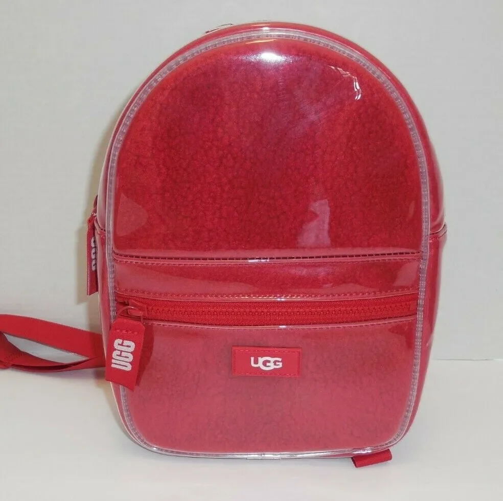 UGG Dannie II Mini Backpack Clear Samba Red Womens Bag Sherpa New 