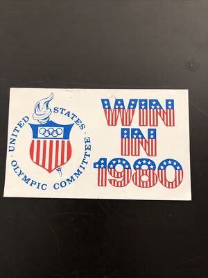 Olympic Bumper Sticker Win In 1980 US Olympic Committee 5 Inches 1980 