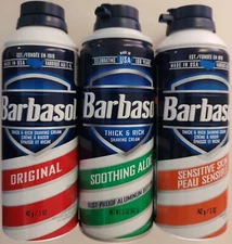 BARBASOL SHAVING CREAM Aerosol Can SELECT Original, Soothing Aloe, SensitiveSkin