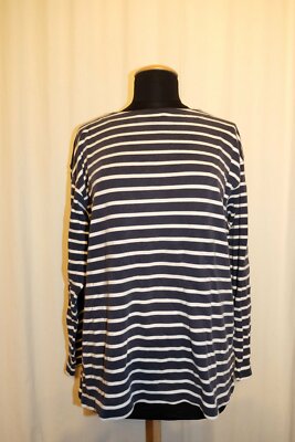 JEANTEX striped shirt stripe long sleeve shirt long sleeve blue/white 42 L/XL