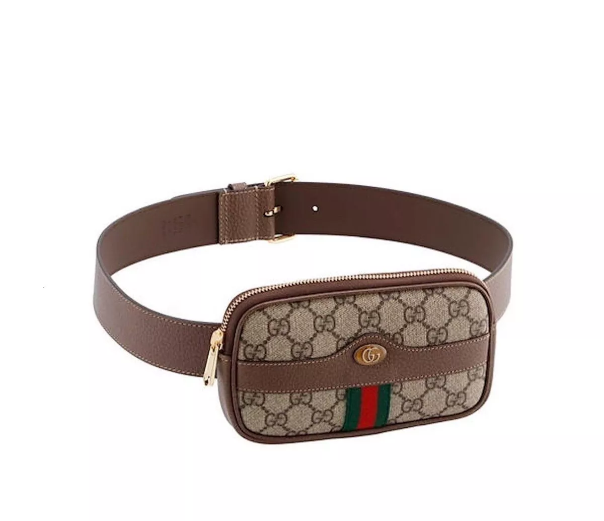 Gucci Leather-trimmed Belt Bag Brown