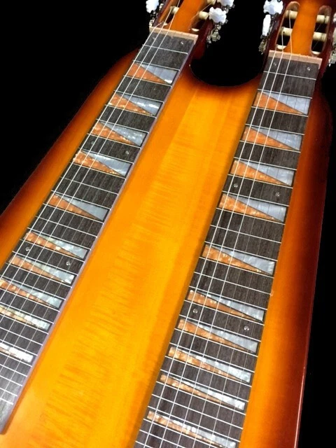 GUITARRA ELÉCTRICA LAP STEEL PERSONALIZADA DOBLE MÁSTIL 6/6 WESTERN SWING SUNBURST Foto 2 de 4