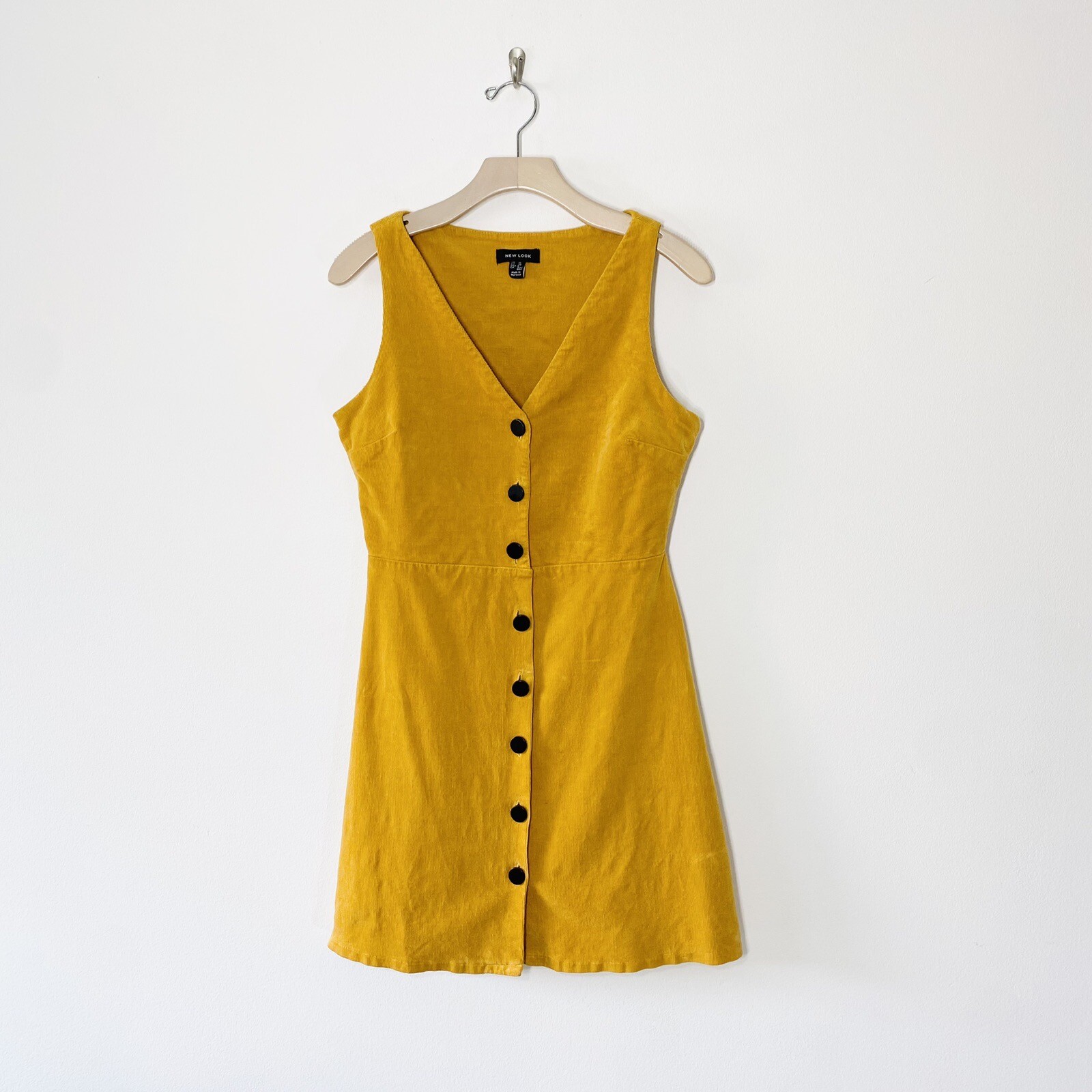 ASOS New Look mustard yellow corduroy button front dr… Gem