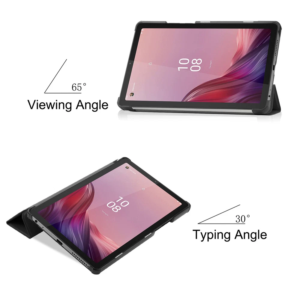 Funda inteligente magnética con soporte triple folio de cuero para Lenovo Tab M9 9,0"" Foto 3 de 4
