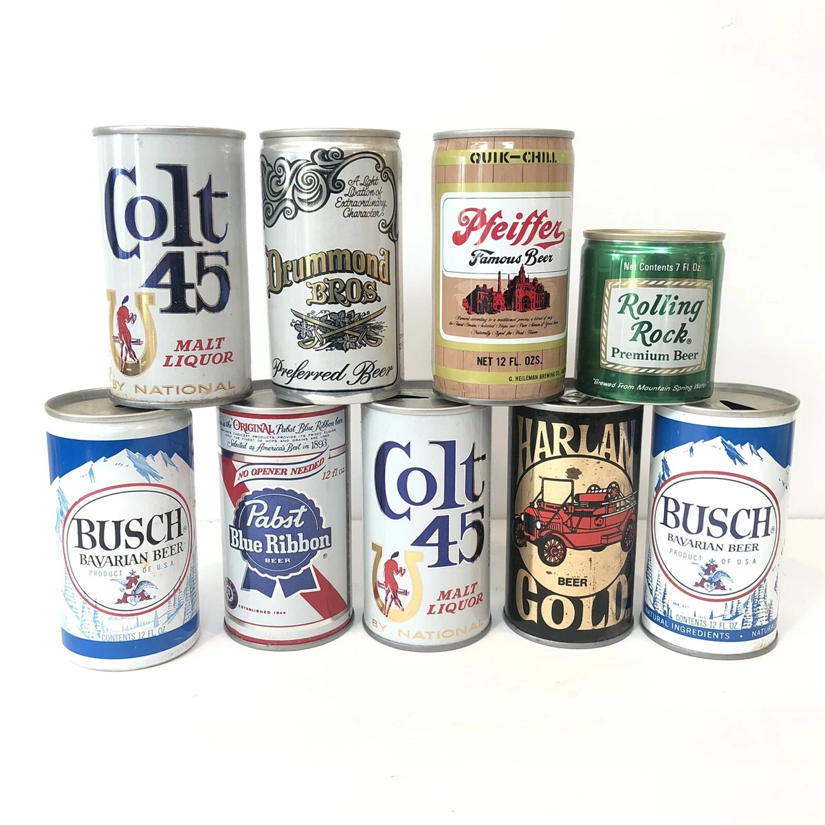 Lot of 9 vintage pull tab top beer cans eBay