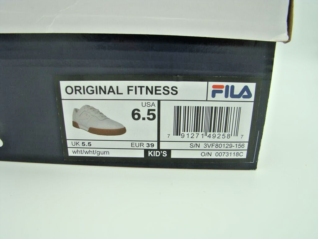 SAOLA Scarpe FILA bambino taglia 6 5 fondo pelle 3VF80129 156 gomma bianca ORIGINALI NUOVE CON SCATOLA