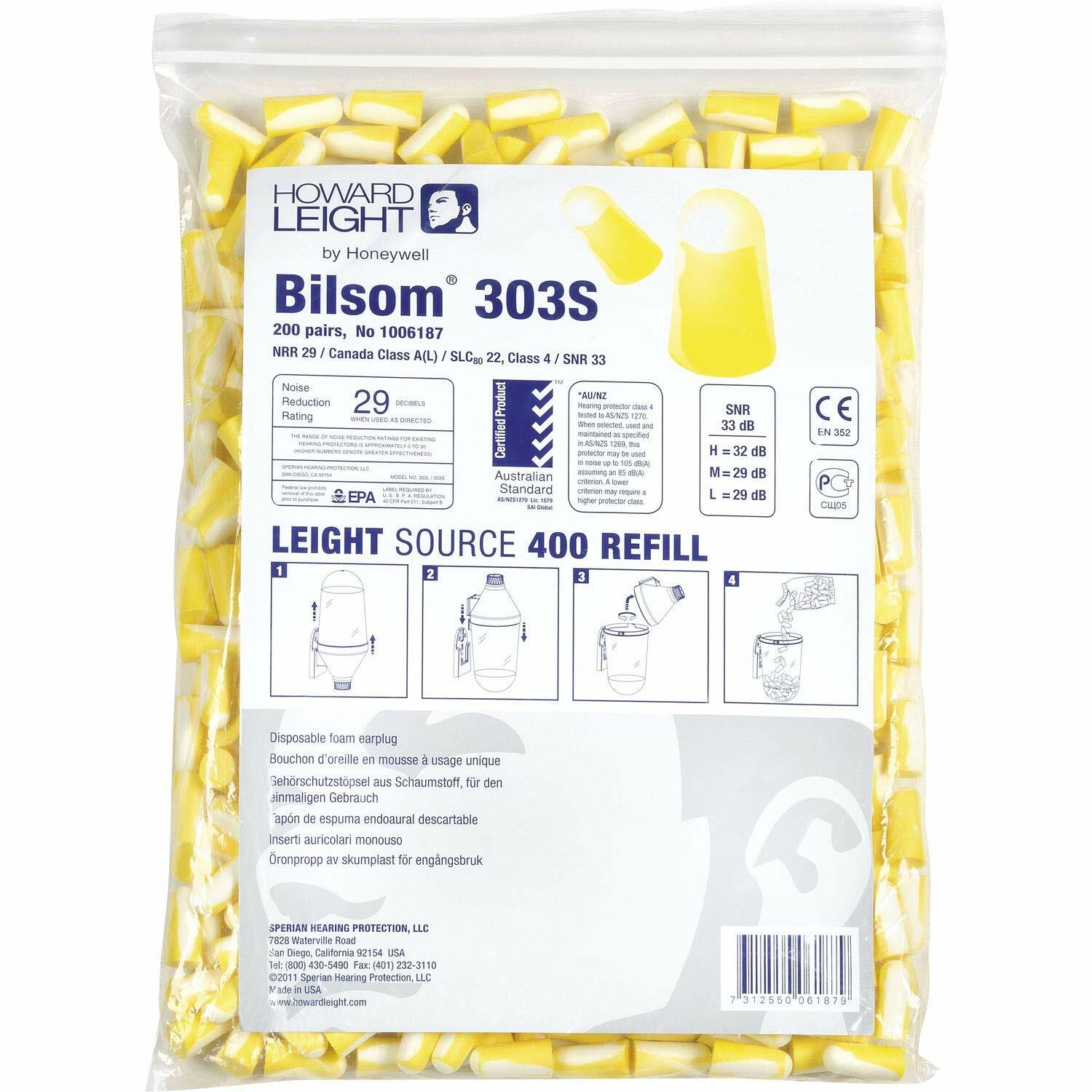 Howard Leight Bilsom 303L Single-Use Foam 1 pair (Pack of 200), Yellow - Image 2