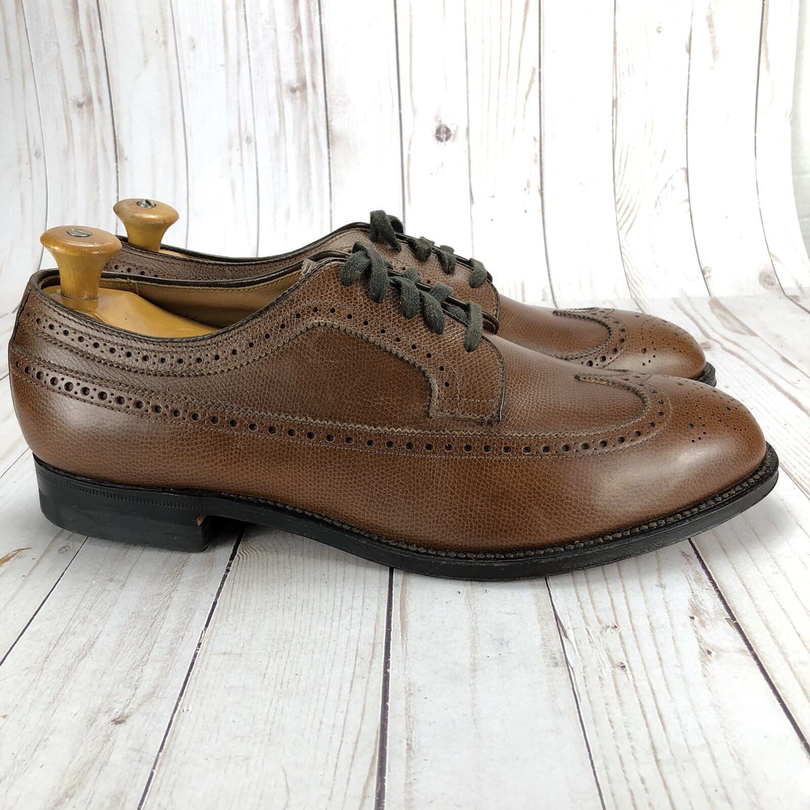 Alden 587 Brown Pebble Grain Long Wing Blucher