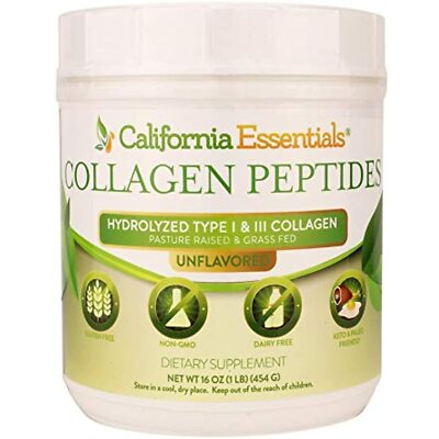 Collagen Peptides Protein Powder - Multi Hydrolyzed Type I + III - 16oz