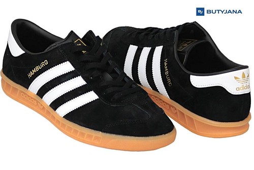 ✅ Authentic Adidas Originals Hamburg Shoes Black White Size UK 6 & 6.5 - Picture 9 of 15