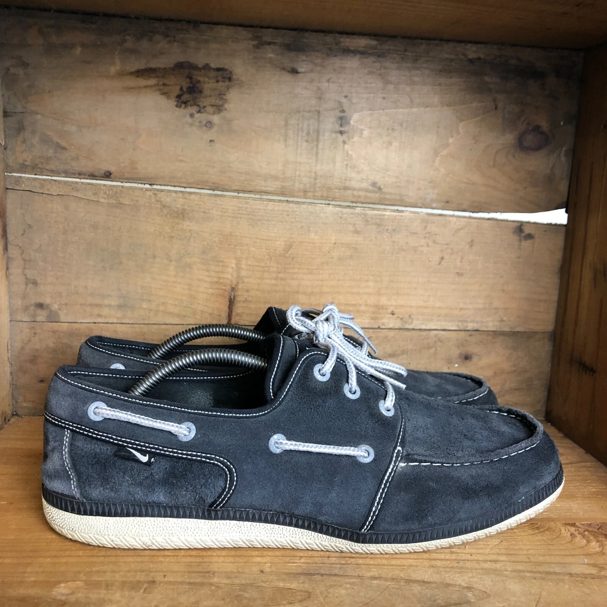 banaan Regan Couscous Nike Boat Shoes Men&#039;s 13 Black Suede Casual Athletic Lace Up 2-Eye  Sneakers | eBay