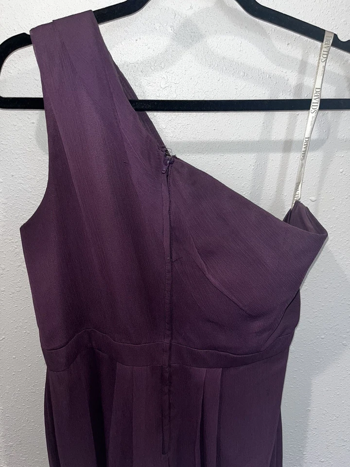 Adrianna Papell One Shoulder drape cocktail Newyears dress women plum size 10 - Image 4 of 4