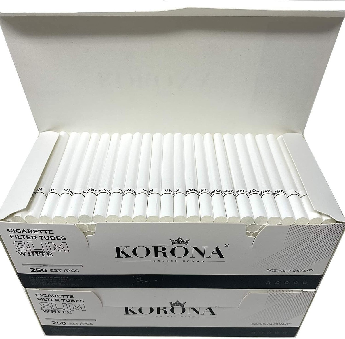 KORONA SLIM premium EMPTY Cigarette Filter Tubes 1000 tubes-4 packs