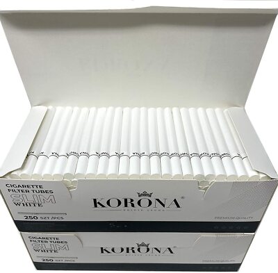 KORONA SLIM premium EMPTY Cigarette Filter Tubes 1000 tubes-4 packs