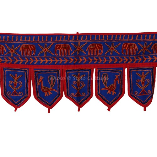 Indian Window Valance Toran Cotton Handmade Decorative Embroidery Door Hanging - Picture 55 of 55